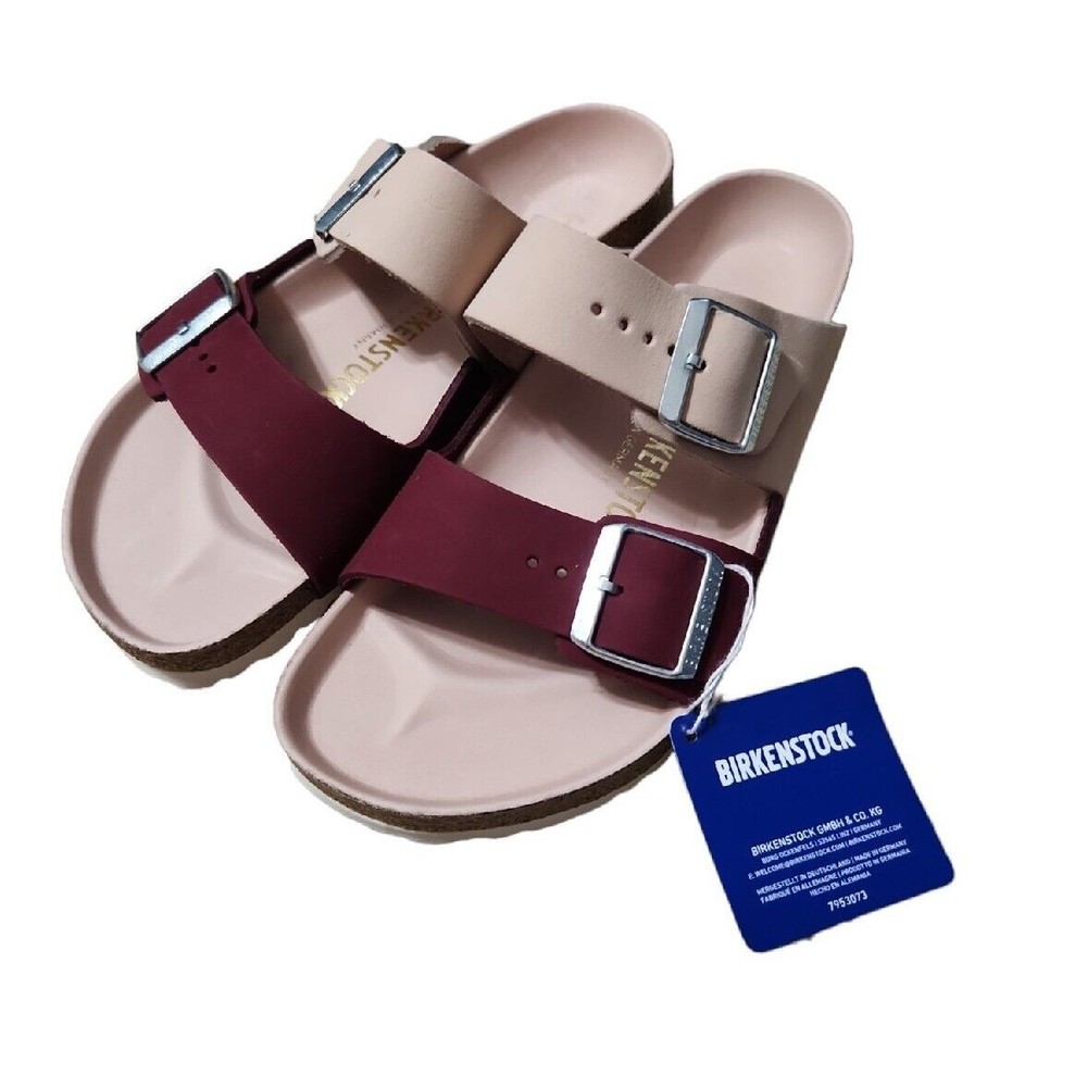 Birkenstock Two-Tone pink and Burgundy Arizona EVA Sandals Barbie